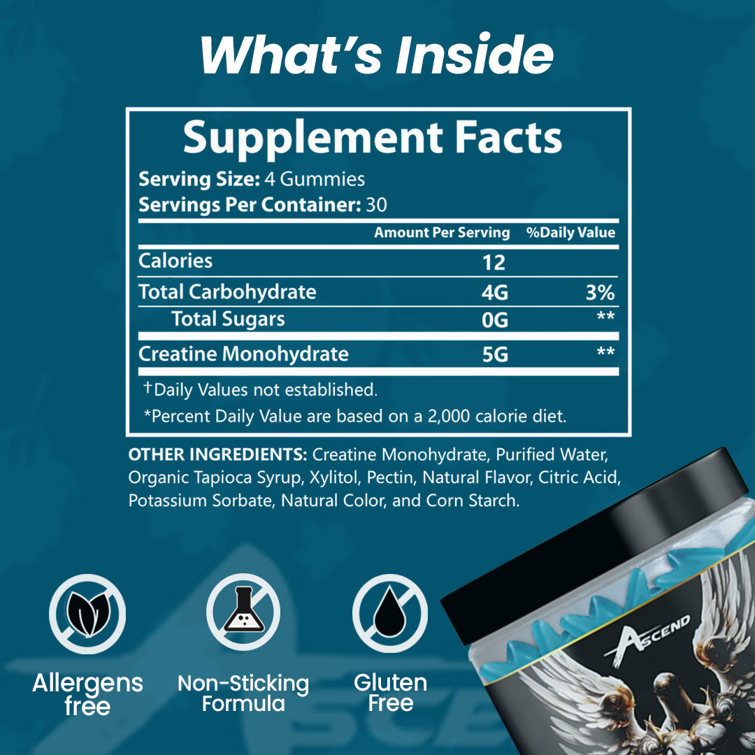 Creatine Monohydrate Gummies (5000 MG) Blue Raspberry