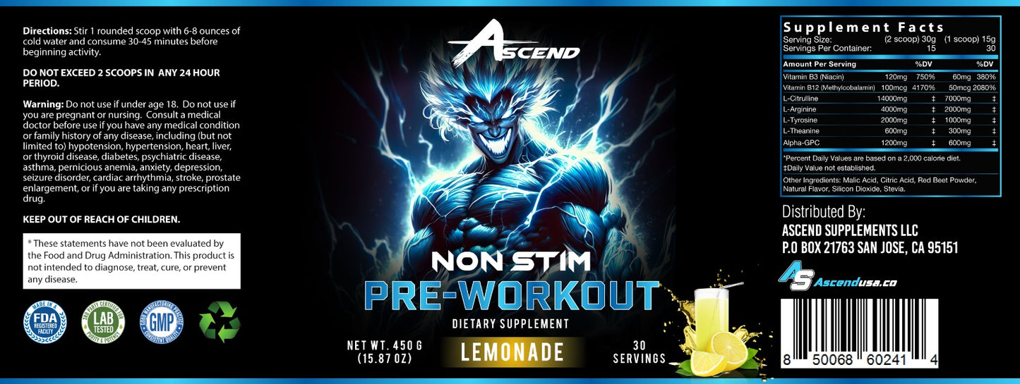 New Non Stim-Preworkout (LEMONADE)