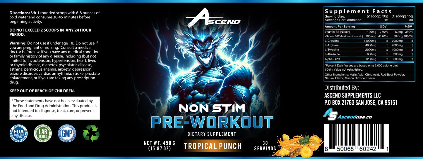 New Non Stim-Preworkout (TROPICAL PUNCH)