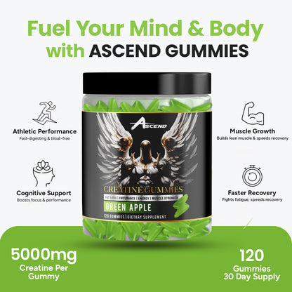 Creatine Monohydrate Gummies (5000 MG) Green Apple