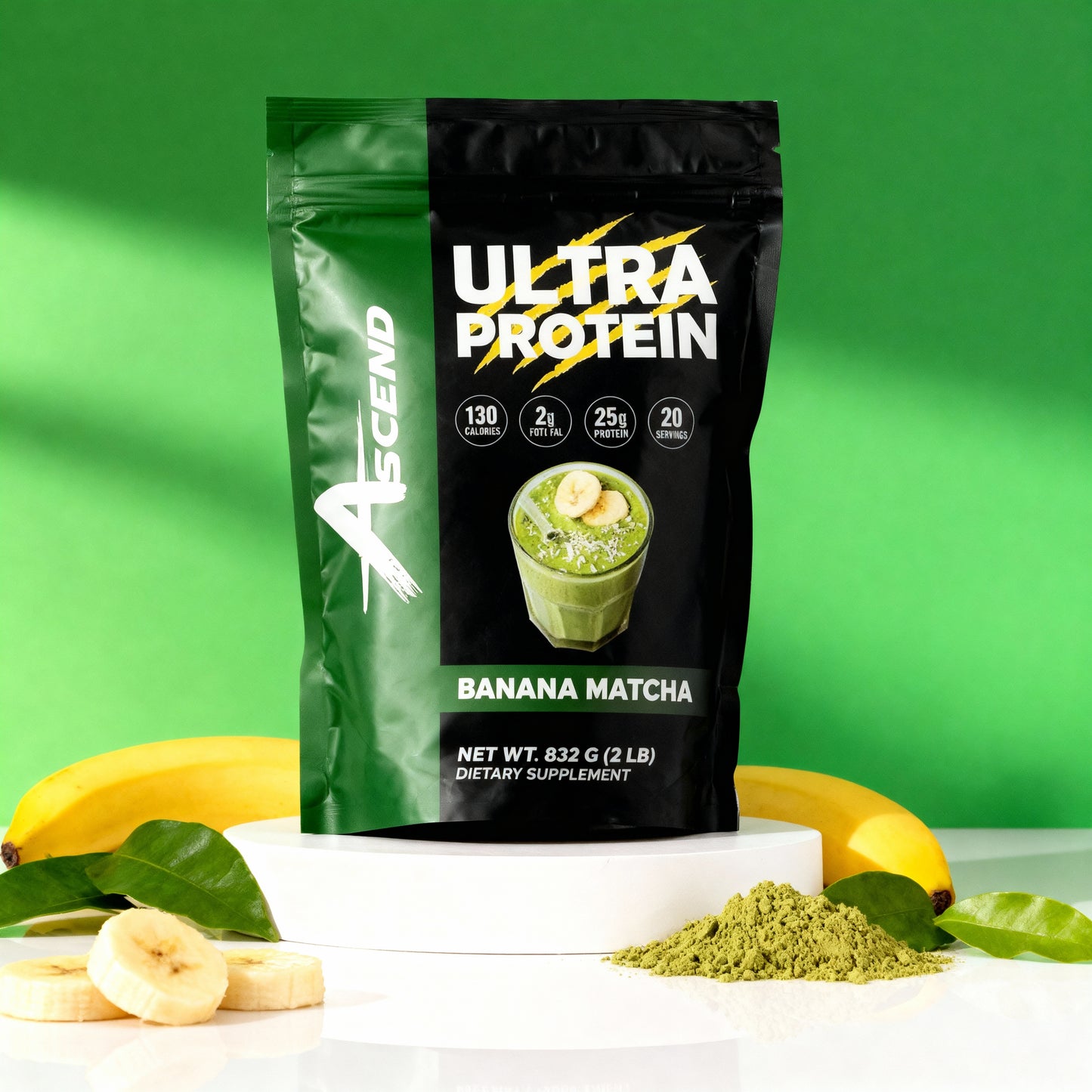 Ascend Hydrolyzed Whey Protein Isolate (BANANA MATCHA)