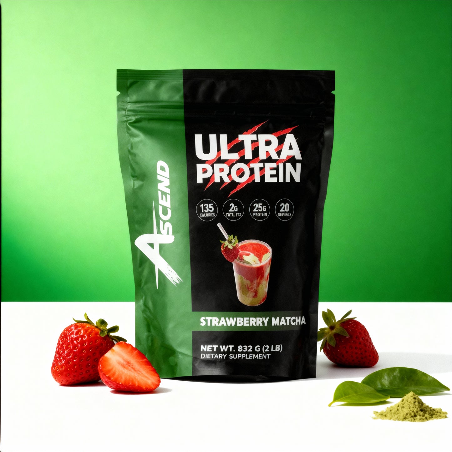 Ascend Hydrolyzed Whey Protein Isolate (STRAWBERRY MATCHA)